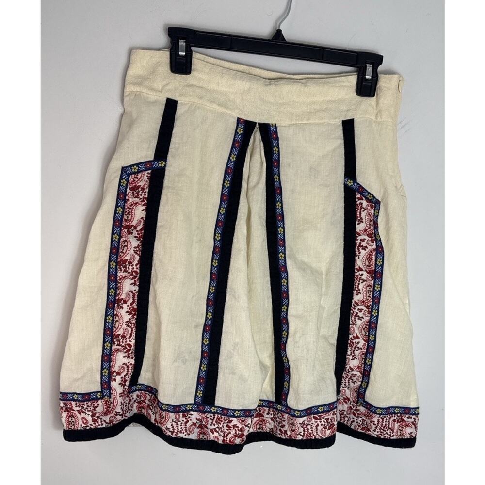 Blue‎ Plate Vintage Skirt Lined Size L Boho